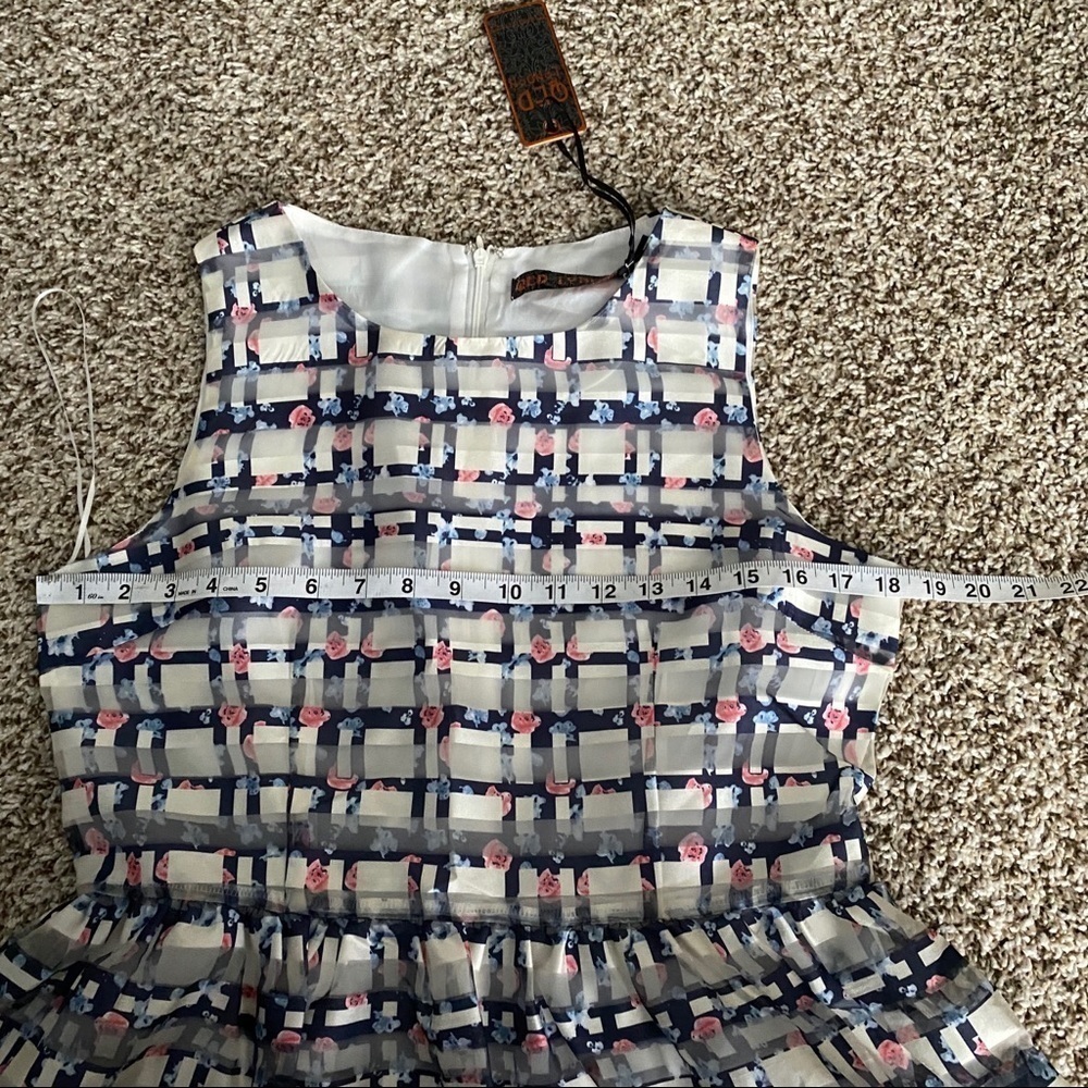 NWT QED London ASOS Check Skater Floral Dress M - Picture 8 of 9